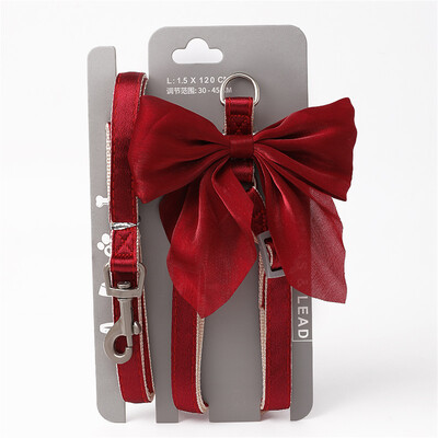 Šuns dirželis odinis vakarinės suknelės lanko kaklo rinkinys Reguliuojamas mielas šuns dirželis, tinkamas mažam ir vidutiniam augintiniui kačių antkakliui.