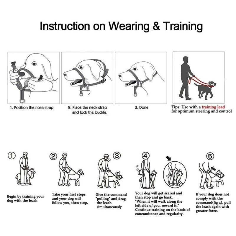 Reguleeritav haukumisvastane koerapäitse, mittetõmmatav nailonist juhtrakmed koerapea kaelarihm koera päitsed koera koon