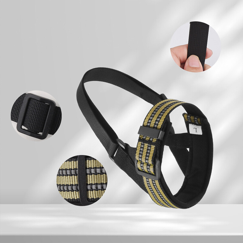 Šviesą atspindintys taktiniai antsnukiai vidutinio dydžio šunims, vadeliai, skirti treniruoti nuo lojimo.