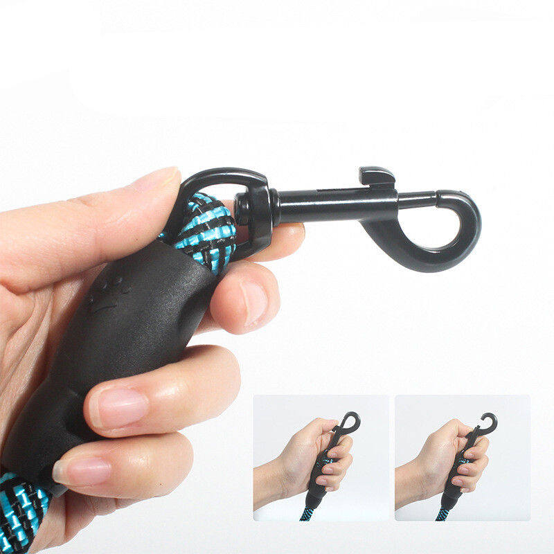 Šuns pavadėlis su patogia paminkštinta rankena Dvigubos traukos lyno šunų priedai mažiems dideliems šunims padidina saugumą ir valdymą