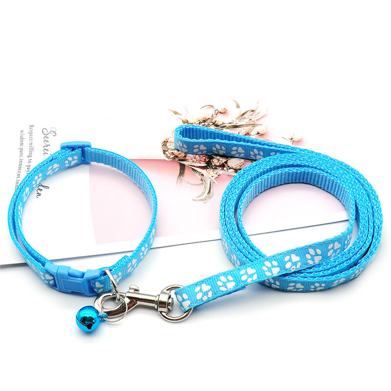 Mielas šuns letenėlių atspaudas naminiams gyvūnėliams tempimo virvė šuniuko antkaklio rinkinys kelių spalvų Reguliuojamas šuniuko katės priedai naminių gyvūnėlių reikmenys 1,2M