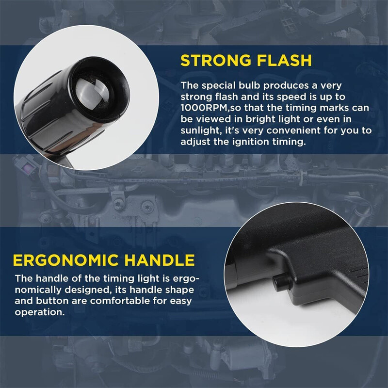 12 V uždegimo paskirstymo lemputė indukcinio benzininio variklio diagnostikos įrankis Profesionalus laiko nustatymo pistoleto blykstė automobilio motociklui