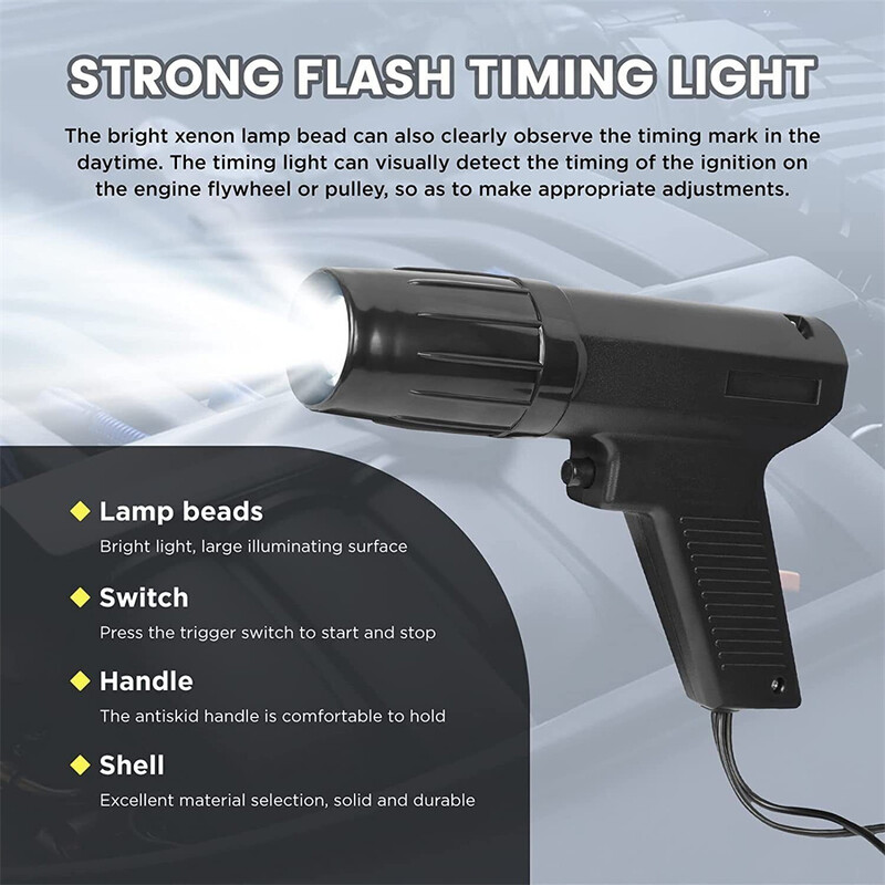 12 V uždegimo paskirstymo lemputė indukcinio benzininio variklio diagnostikos įrankis Profesionalus laiko nustatymo pistoleto blykstė automobilio motociklui