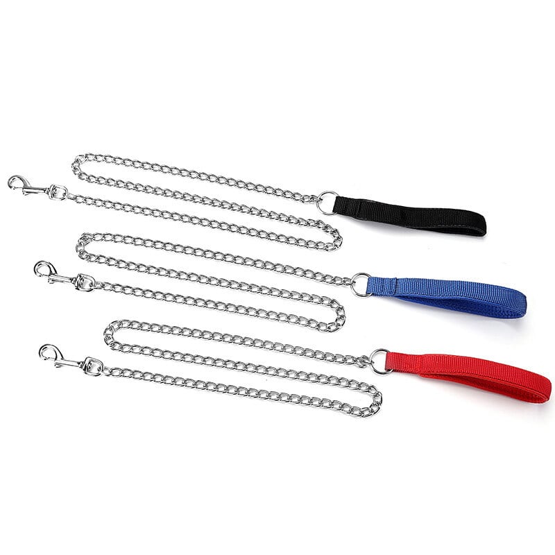 120 cm naminių šunų metalinė dėvėjimuisi atspari grandinėlė, skirta mažoms vidutinėms šunų grandinėlėms Geležinė grandinėlė nuo įkandimo Metalinė naminių šunų grandinės reikmenys