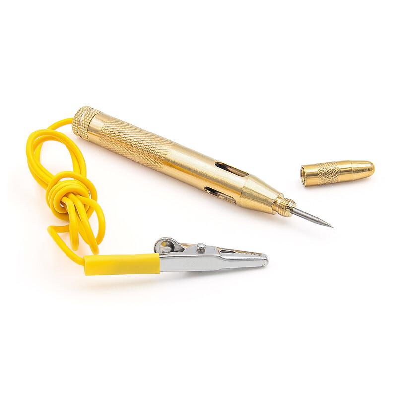 Naujas nuolatinės srovės 6 V 12 V 24 V zondo šviesos sistemos bandymas, automatinio automobilio šviesos grandinės testerio lempos įtampos bandymo rašiklio detektorius, sunkvežimių furgonai, lėktuvai