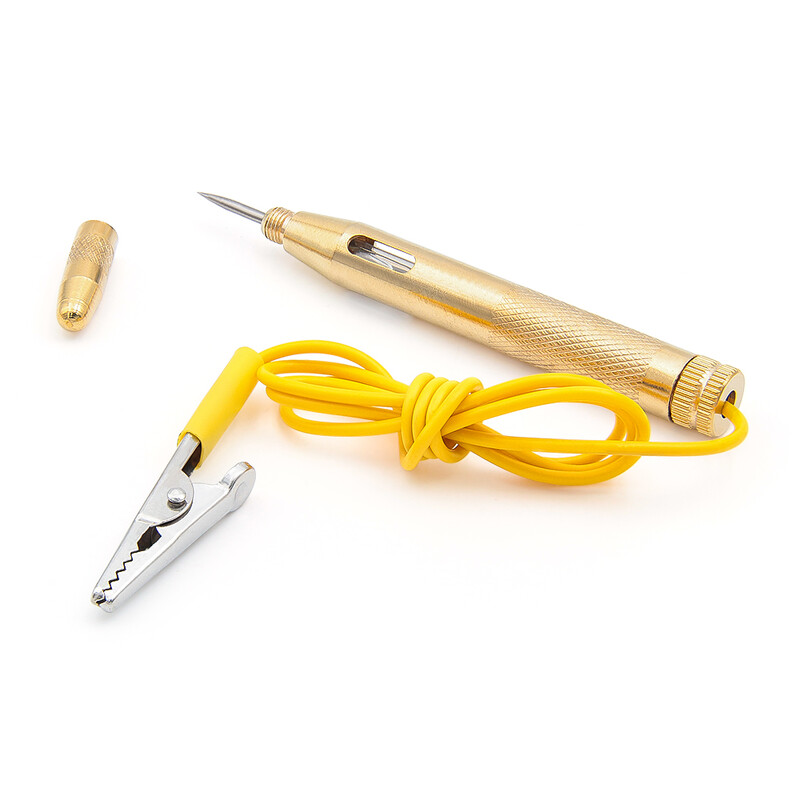 Naujas nuolatinės srovės 6 V 12 V 24 V zondo šviesos sistemos bandymas, automatinio automobilio šviesos grandinės testerio lempos įtampos bandymo rašiklio detektorius, sunkvežimių furgonai, lėktuvai