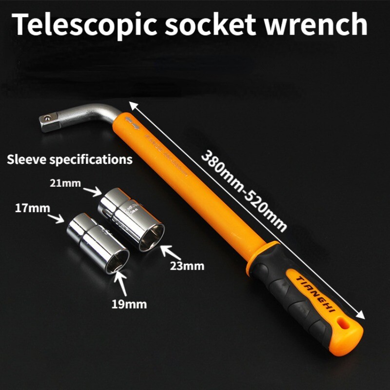 520 MM automašīnu riepu nomaiņas rīki Automobiļu riepu remonta rīki Auto riepu uzgriežņu atslēga Riepu noņemšanas rīks Teleskopiskā riepu atslēga