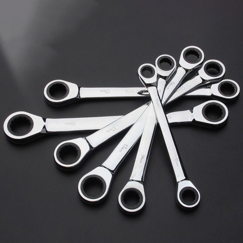 Profesionalus dvigubos galvutės veržliarakčio veržliarakčio rinkinys nešiojamasis metalinis veržliaraktis Universalus patvarus veržliaraktis automobilių padangų taisymo įrankiai