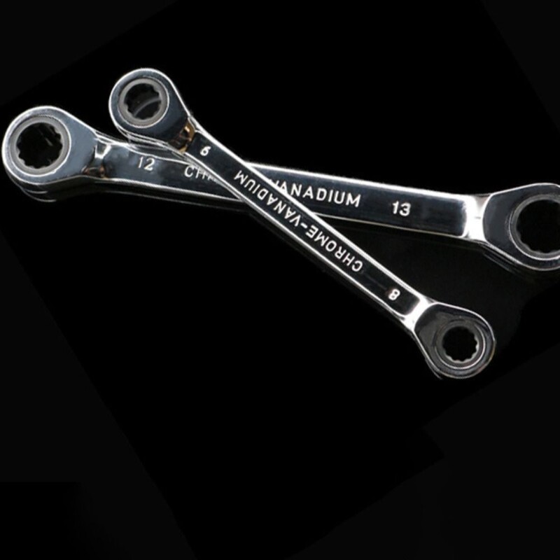 Profesionalus dvigubos galvutės veržliarakčio veržliarakčio rinkinys nešiojamasis metalinis veržliaraktis Universalus patvarus veržliaraktis automobilių padangų taisymo įrankiai