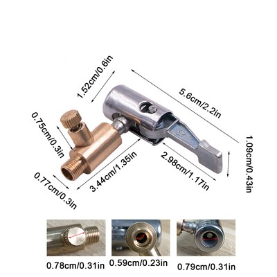 Automātiskā gaisa sūkņa savienotāja skava riepu piepūšanas vārsta adapteris automašīnu riepu remonta instrumenti kravas automašīnu riepu šļūtene piepūšamās sprauslu skavas