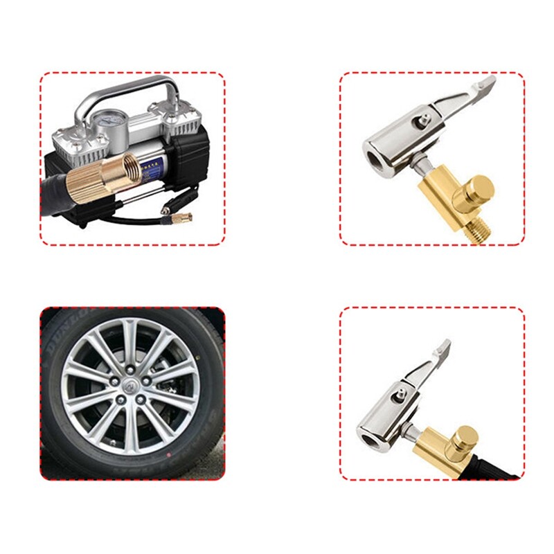 Auto oro siurblio jungtis spaustukas padangų pripūtimo vožtuvo adapteris automobilių padangų remonto įrankiai sunkvežimių automobilių padangų žarna pripučiami purkštukų spaustukai