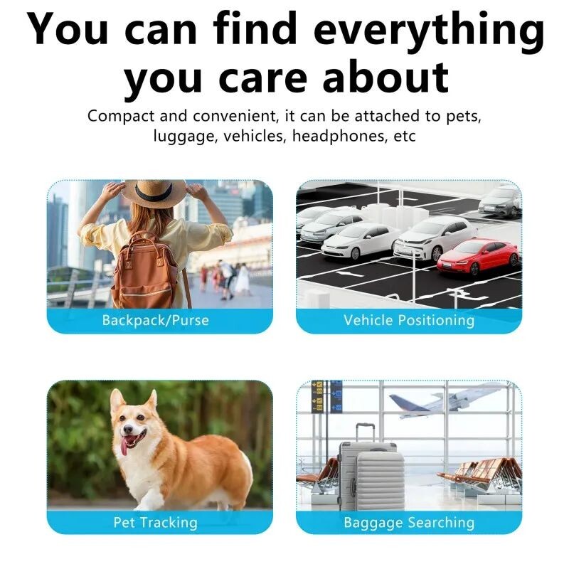Ilgo nuotolio mini GPS sekimo priemonė pasaulinė padėties nustatymo sistema, apsauganti nuo pametimo raktų ieškiklio, išmanusis šunų naminių gyvūnėlių piniginė, skirta Air-Tag iOS Find My App
