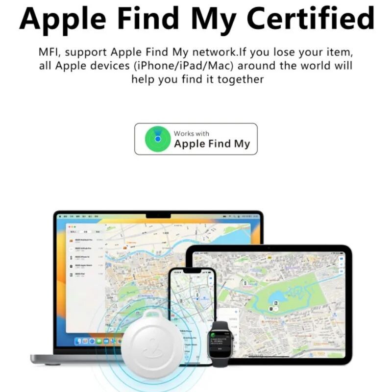 Ilgo nuotolio mini GPS sekimo priemonė pasaulinė padėties nustatymo sistema, apsauganti nuo pametimo raktų ieškiklio, išmanusis šunų naminių gyvūnėlių piniginė, skirta Air-Tag iOS Find My App