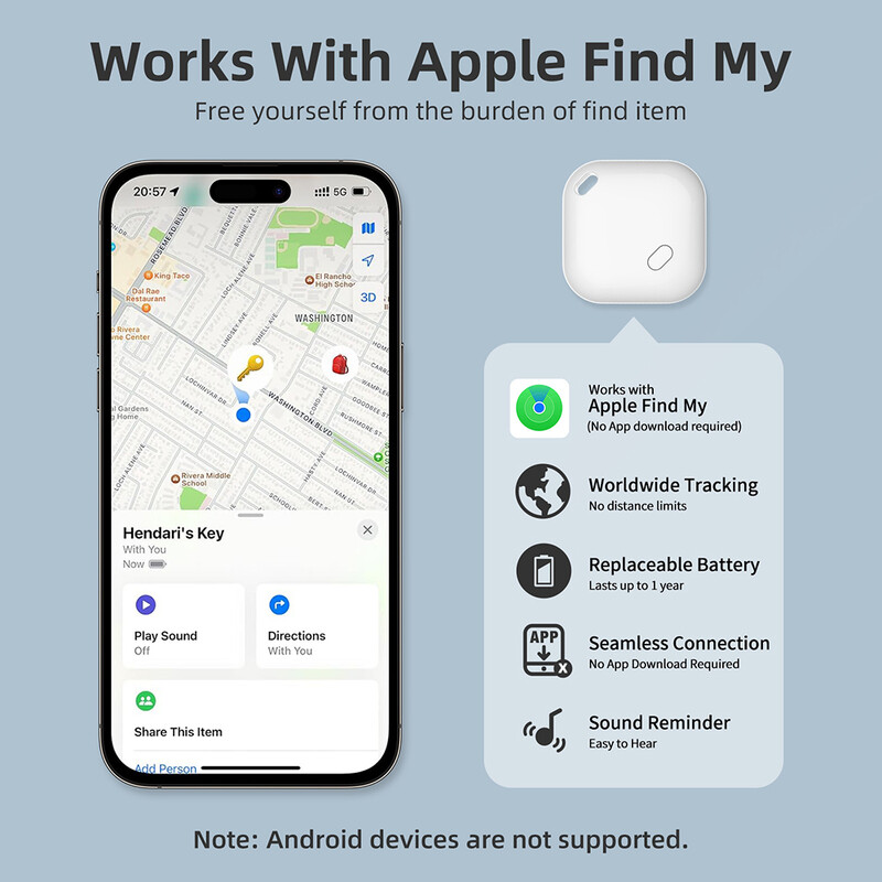 Mini izsekošanas ierīce Apple Find My Key Smart iTag Child Finder Pet Auto GPS Lost Tracker Smart Bluetooth Tracker IOS sistēma