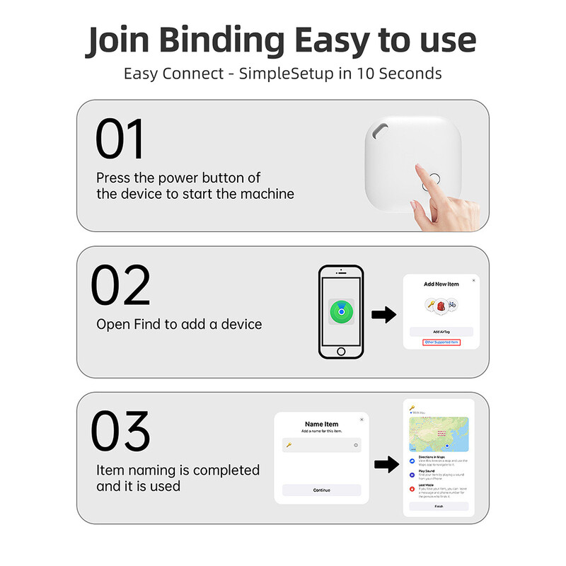 Mini izsekošanas ierīce Apple Find My Key Smart iTag Child Finder Pet Auto GPS Lost Tracker Smart Bluetooth Tracker IOS sistēma