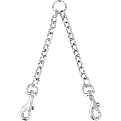 Sunkaus metalo dvigubo šunų pavadėlio sukabintuvas, atsparus kramtymui, nesipainiojimas su dvigubu naminių šunų pavadėlio ilgintuvu, skirtas 2 šunims pasivaikščioti