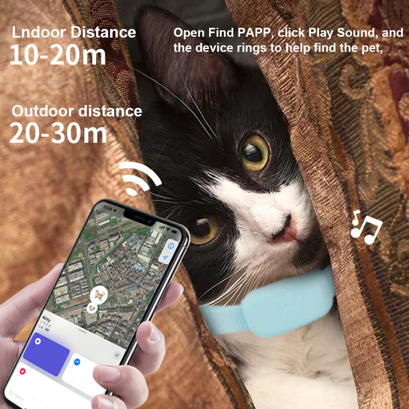 Για iOS Mini GPS Tracker Λειτουργία μπαταρίας Animal Tracking Movement Alert Collar Pet Anti Lost Tracker for Cats Dogs