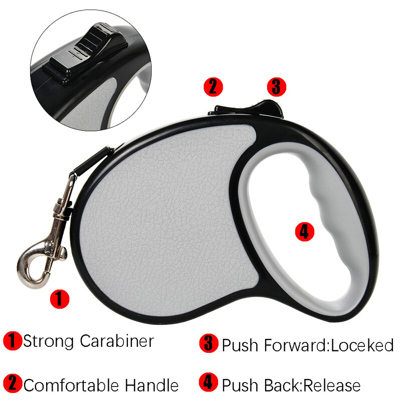 Animal de companie retractabil lesă de câine cățeluș drumeții în aer liber funie extensibilă automată pentru câini de talie mică și mijlocie pisică chihuahua pug buldog