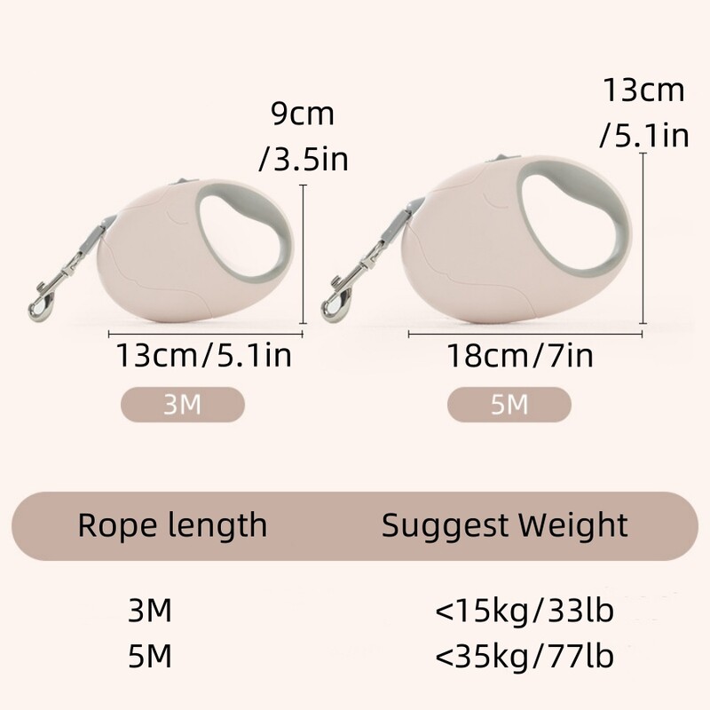 Kimpets 3M 5M retractabil pentru câine mic, mijlociu, pisică, în aer liber, tracțiune, ruleta, accesorii pentru animale de companie