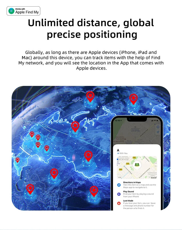 Tracker GPS Bluetooth inteligent Airtag Funcționează cu Apple Găsește-mi aplicația ITag Localizator anti-pierderi Căutare animale de companie Etichete de aer pentru IOS