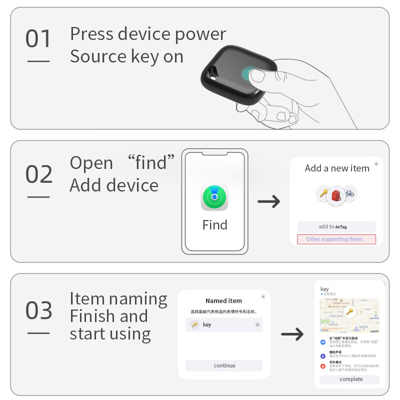Smart Tag Keys Finder Global Tracker Funcționează cu Find My APP Dispozitiv de memento anti-pierdere pentru localizator de înlocuire a iPhone-ului Evaluat MFI