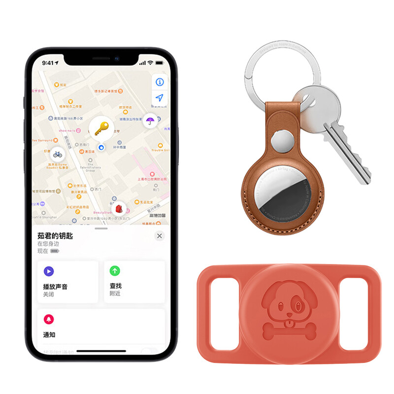 Pentru Apple Airtag Carcasă Anti-pierdere Tracker Husă impermeabilă pentru AirTag Suport pentru guler pentru câini Guler pentru pisică Husă pentru animale de companie pentru guler de 0,6-1,1 inch
