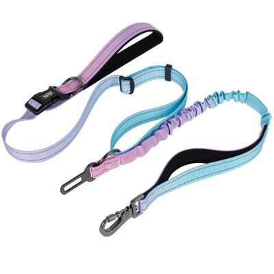 Šuns pavadėlis, šviesą atspindintis, reguliuojamas diržas, nešiojamas bėgimas, patogus vaikščioti naminių gyvūnėlių šuns krūtinės dirželis, traukiamasis lynas šuns pavadėlis