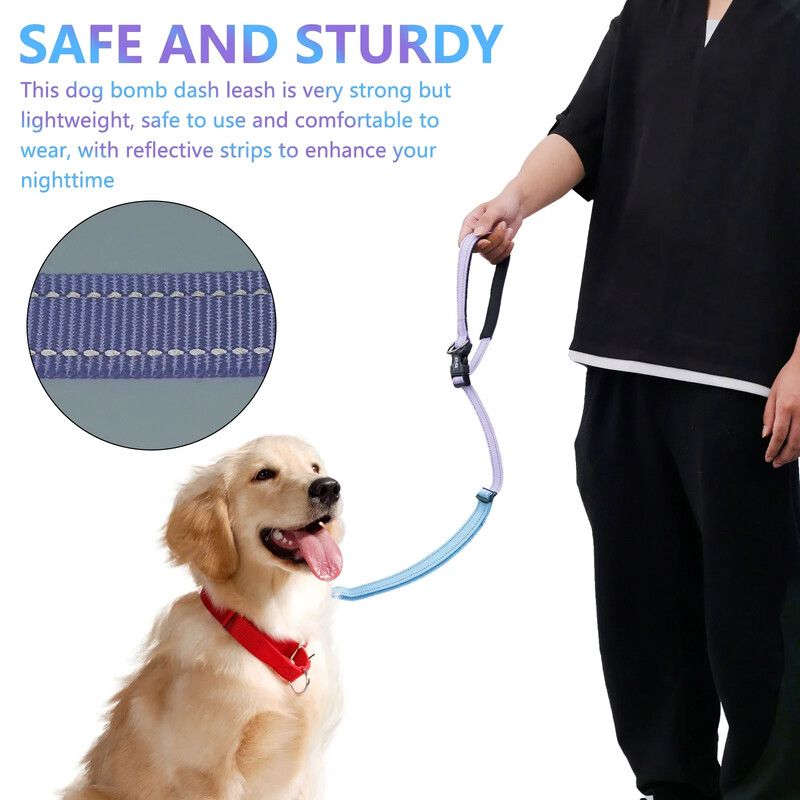 Šuns pavadėlis, šviesą atspindintis, reguliuojamas diržas, nešiojamas bėgimas, patogus vaikščioti naminių gyvūnėlių šuns krūtinės dirželis, traukiamasis lynas šuns pavadėlis