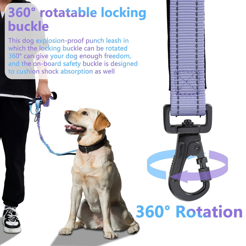 Šuns pavadėlis, šviesą atspindintis, reguliuojamas diržas, nešiojamas bėgimas, patogus vaikščioti naminių gyvūnėlių šuns krūtinės dirželis, traukiamasis lynas šuns pavadėlis