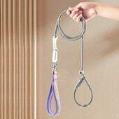 Guleră ajustabilă pentru câini Lesă din nailon cu plumb pentru animale de companie Durabilă Antrenament câinilor Funie de sufocare Lanț în formă de P Lesă de control al plumbului