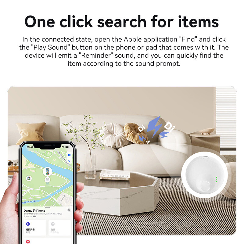N Tag Smart Mini Tracker pentru copii Animalele de companie lucrează pentru Apple Aplicația „Find My” GPS Poziționare globală Urmă anti-pierdere pentru chei Portofel