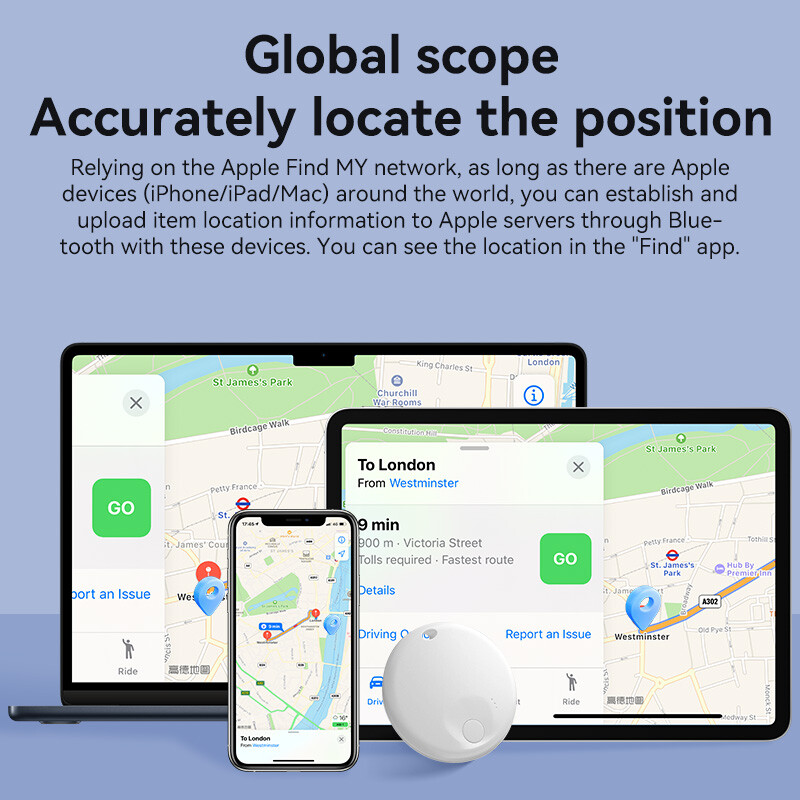 N Tag Smart Mini Tracker pentru copii Animalele de companie lucrează pentru Apple Aplicația „Find My” GPS Poziționare globală Urmă anti-pierdere pentru chei Portofel