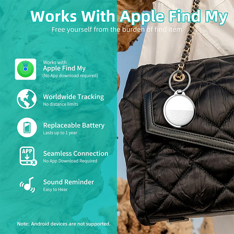 F3 Mini etichetă de urmărire pentru dispozitiv Apple anti-pierdere pentru chei Portofel Tracker GPS pentru animale de companie pentru copii Locație în timp real pentru Apple Find My