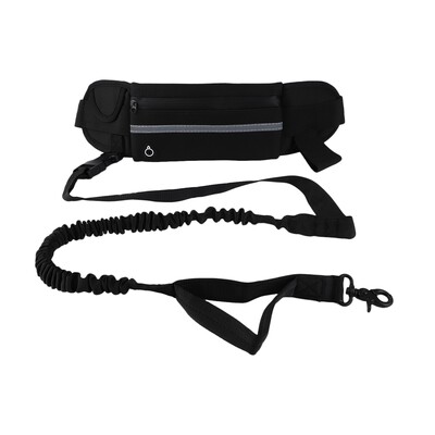 Laisvas šunų bėgiojimo pavadėlis su užtrauktuku maišeliu Bėgimo pavadėlis Daugiafunkcinis juosmens krepšys naktį matomas šviesą atspindinti šunų vedžiojimo virvė