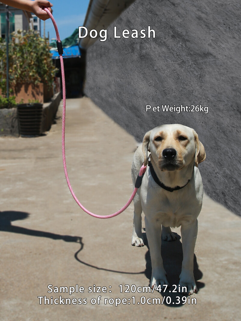 1 db kisállat finomszemcsés körkötél rózsaszínű póráz, közepes és nagy méretű kutyapóráz