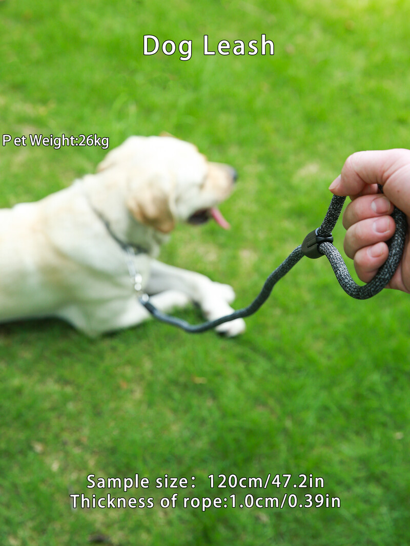 1 db kisállat finomszemcsés körkötél fekete póráz, közepes és nagy kutya póráz