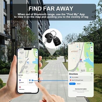 Bluetooth Smart Tag GPS тракер чрез Find My Finder за ключове Багажна чанта Домашни любимци IP54 Устойчив на прах и вода със силиконова обвивка