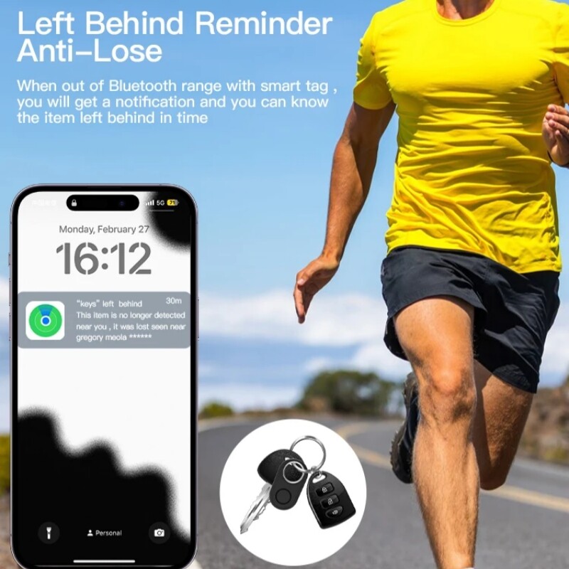 Bluetooth Smart Tag GPS izsekotājs, izmantojot Find My Finder for Keys Bagāžas soma Mājdzīvniekiem IP54 Putekļu un ūdens izturīgs ar silikona apvalku