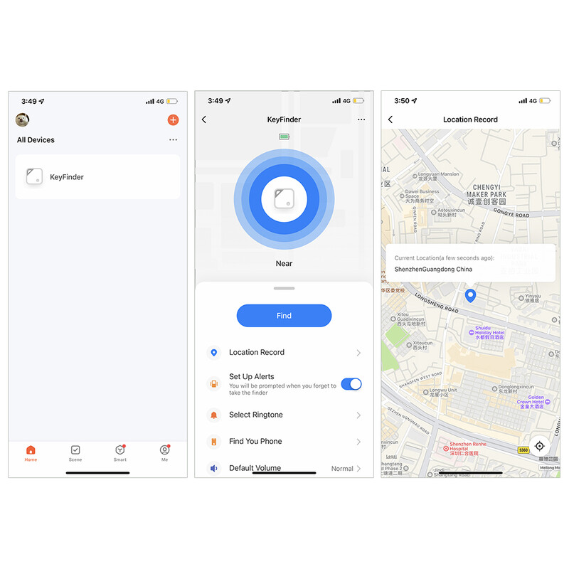 Su „Bluetooth“ suderinamas išmanusis GPS lokatorius, veikiantis baterijomis