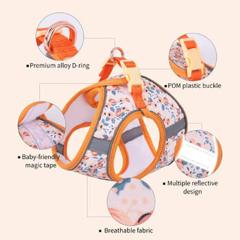 1 комплект регулируема жилетка за колани за кучета Светлоотразителна жилетка за домашни любимци, дишаща жилетка, презрамка за гърдите за малки кучета за разходки на открито