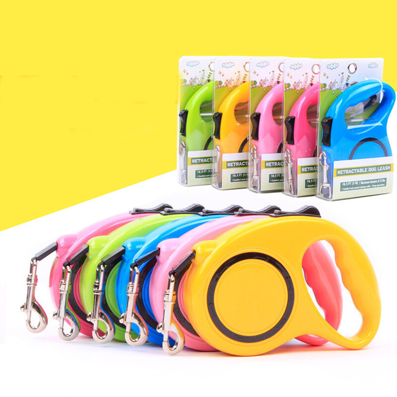 ABS aukštos kokybės stabilus, patvarus 3 metrų automatinis ištraukiamas šunų traukimo lynas Pavadėliai naminiams gyvūnėliams Vežimėliai naminiams gyvūnėliams Reikmenys šunims