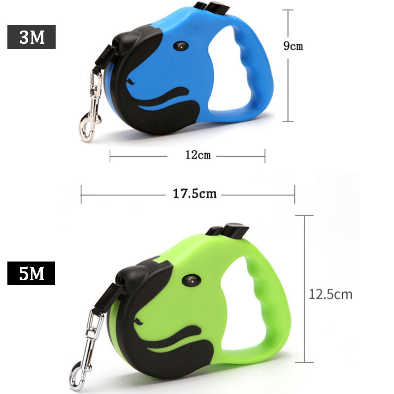 3M/5M ištraukiamas šunų pavadėlis Automatinis lankstus šunų šuniuko šuniuko katės traukimo virvės diržas šunų pavadėlis mažiems ir vidutiniams šunims Naminių gyvūnėlių produktai