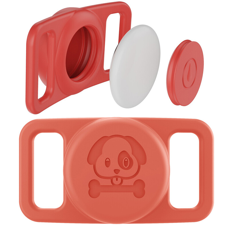 Apple Airtag dėklas Air Tag laikikliui Atsparus vandeniui AirTag šunų antkaklio laikiklis Katės antkaklio naminių gyvūnėlių dėklas Silikoninis, atsparus įbrėžimams