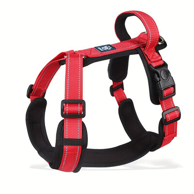 Y formos šunų diržai su reguliuojamu tvirtu nailonu, minkštu paminkštinimu, metalinėmis sagtimis ir odine rankena mažiems, vidutiniams ir dideliems šunims