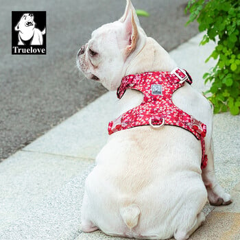 Truelove Pet Harness Pure Cotton Floral Print Αποσπώμενο λουρί στήθους Κατάλληλο για μεγάλους μεσαίους και μικρόσωμους σκύλους TLH6283