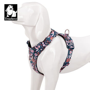 Truelove Pet Harness Pure Cotton Floral Print Αποσπώμενο λουρί στήθους Κατάλληλο για μεγάλους μεσαίους και μικρόσωμους σκύλους TLH6283