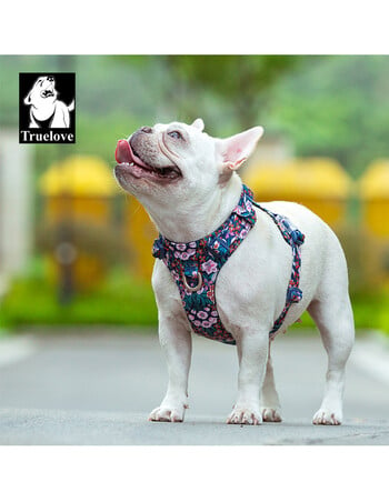 Truelove Pet Harness Pure Cotton Floral Print Αποσπώμενο λουρί στήθους Κατάλληλο για μεγάλους μεσαίους και μικρόσωμους σκύλους TLH6283