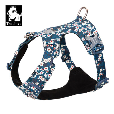 „Truelove“ naminių gyvūnėlių diržai grynos medvilnės gėlių raštais nuimamas krūtinės dirželis, tinkamas dideliems vidutiniams ir mažiems šunims TLH6283