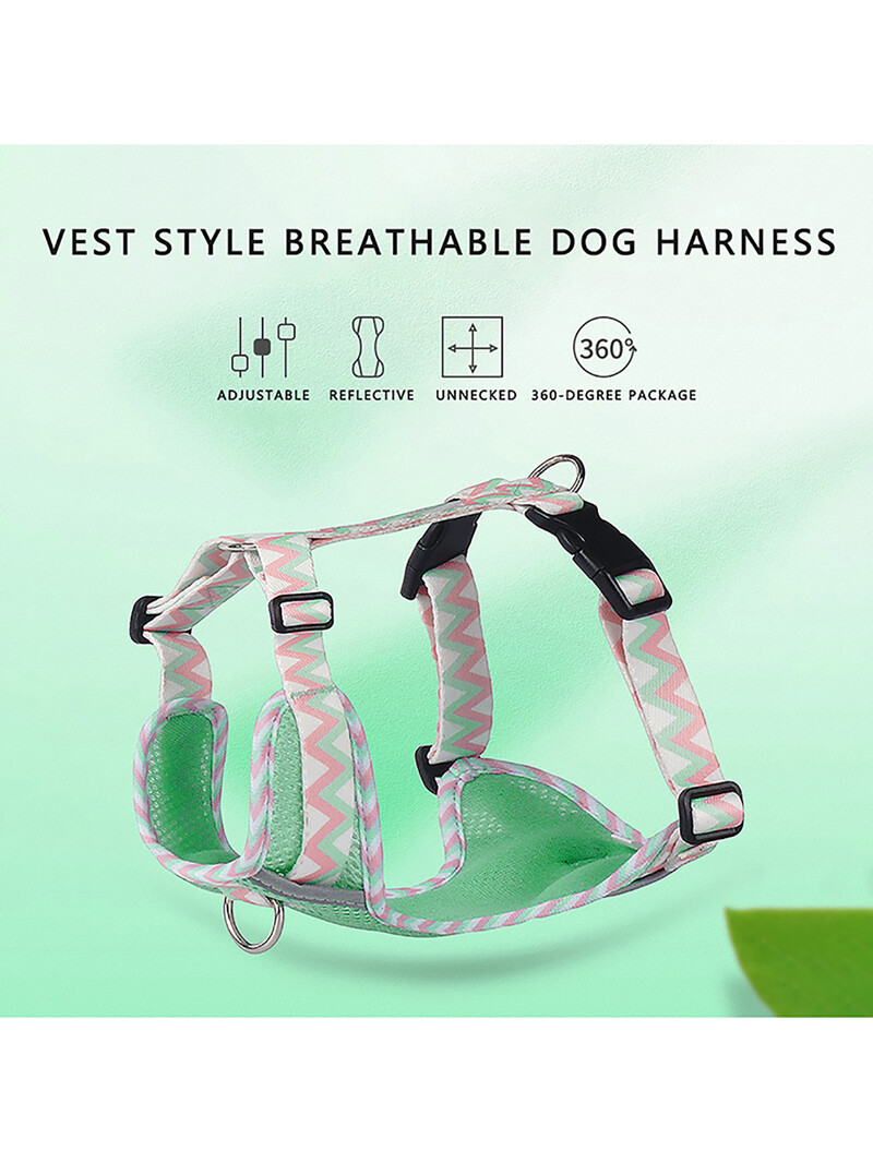 Kvėpuojantis tinklelio spausdintas šunų diržas Patogi naminių gyvūnėlių liemenė Mažas ir vidutinis reguliuojamo dydžio šuniui