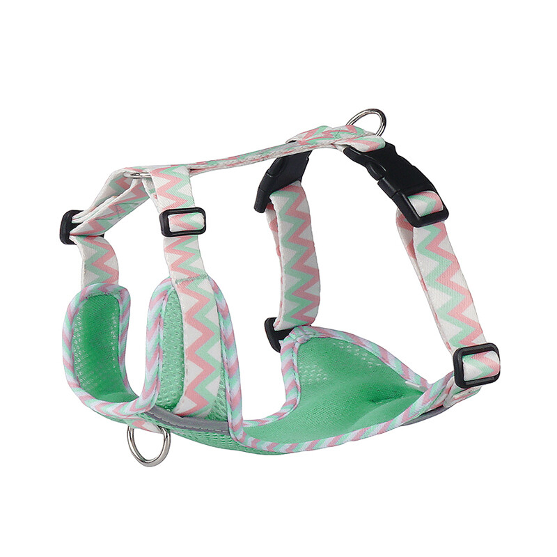 Kvėpuojantis tinklelio spausdintas šunų diržas Patogi naminių gyvūnėlių liemenė Mažas ir vidutinis reguliuojamo dydžio šuniui